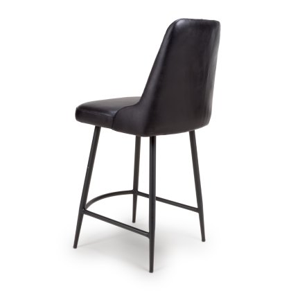 Bradley - Counter Dining Chair (Black Buffalo Leather)