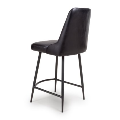 Bradley - Counter Stool (Black Buffalo Leather)