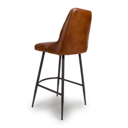Bradley - Bar Dining Chair (Tan Buffalo Leather)