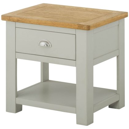 Bridgend - Lamp Table with Drawer (Stone)