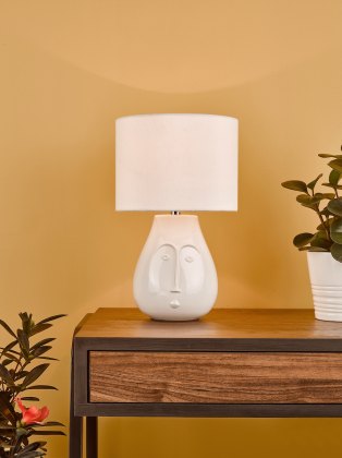 Dar - Boris Table Lamp White Ceramic With Shade