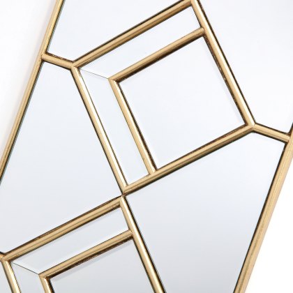 Dar - Kipton Rectangle Decorative Mirror with Gold Foil Detail