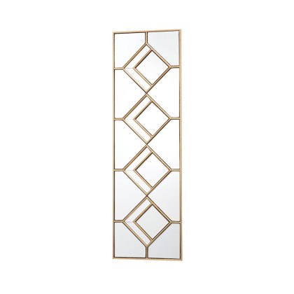 Dar - Kipton Rectangle Decorative Mirror with Gold Foil Detail