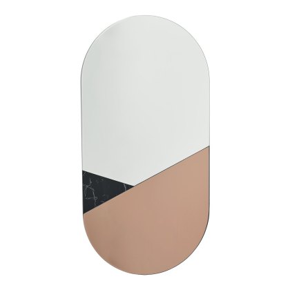 Dar - Jalisa Oval Mirror Rose Gold Black