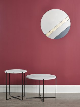 Dar - Jelena Round Mirror Smoked And Gold Leaf