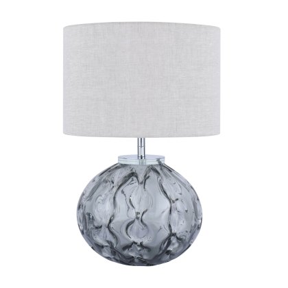 Laura Ashley - Elderdale Table Lamp Smoked Glass Polished Chrome With Shade