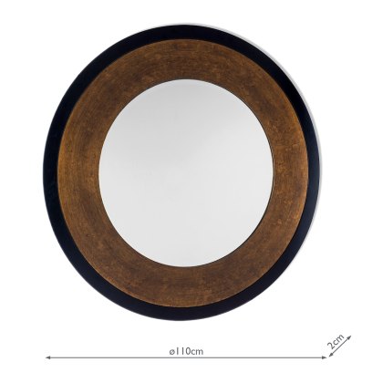 Laura Ashley - Cara Large Round Mirror Mottled Bronze