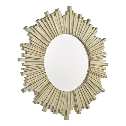 Laura Ashley - Lovell Round Mirror Hand Painted Champagne