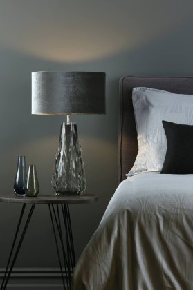 Dar - Vezzano Table Lamp Smoked Glass With Shade