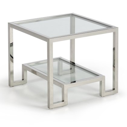 Tribune - Lamp Table (Clear Glass Top/Shelf)