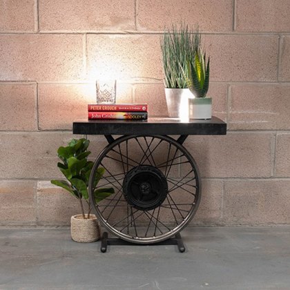Retro - Wheel Side Table (Black/Gold) Retro - Wheel Side Table (Black/Gold)
