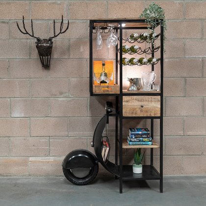 Retro Shelf Scooter Bar (Black/Silver)