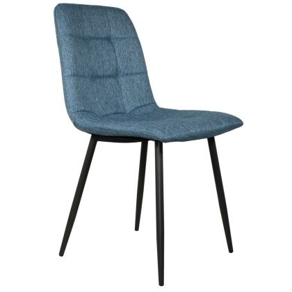 Orbit - Dining Chair (Black Leg/Blue Fabric)