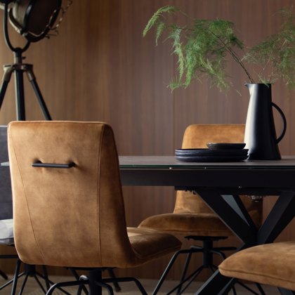 Lola - Dining Chair (Gold Fabric)