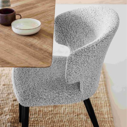 Belle - Dining Chair (Grey Boucle Fabric)