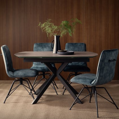 Lola - Dining Chair (Teal Fabric)