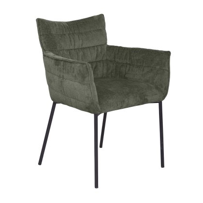 Loki - Dining Armchair (Green Fabric)