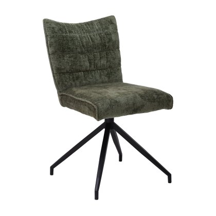 Loki - Dining Swivel Chair (Green Fabric)