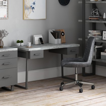 Roxburgh - Desk with Drawers (Stone Effect)