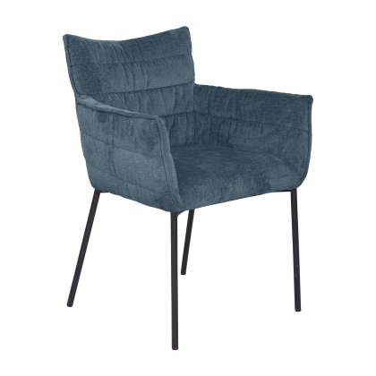 Loki - Dining Armchair (Blue Fabric)