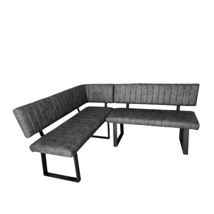 Roxburgh - Corner Bench LH (Grey Faux Leather)