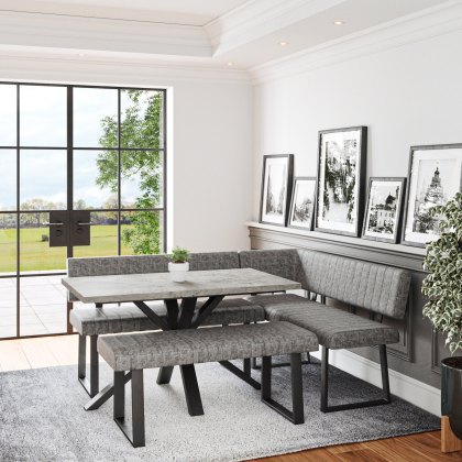Roxburgh - Corner Bench RH (Grey Faux Leather)