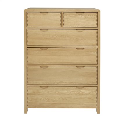 Ercol Bosco Bedroom - 6 Drawer Tall Wide Chest
