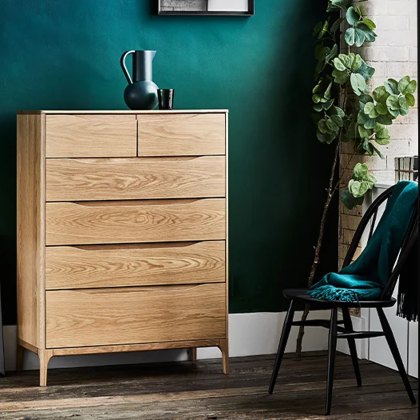 Ercol Rimini - 6 Drawer Tall Wide Chest