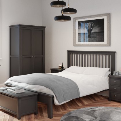 Hartford - Double Bed Frame (Charcoal)