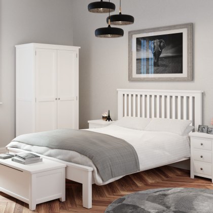 Hartford - Double Bed Frame (White)