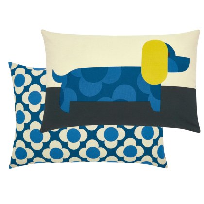 Orla Kiely Cushions - Dachshund Blue (Feather) Orla Kiely Cushions - Dachshund Blue (Feather)