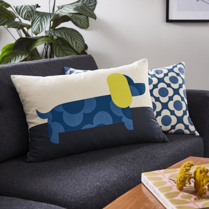 Orla Kiely Cushions - Dachshund Blue (Feather)