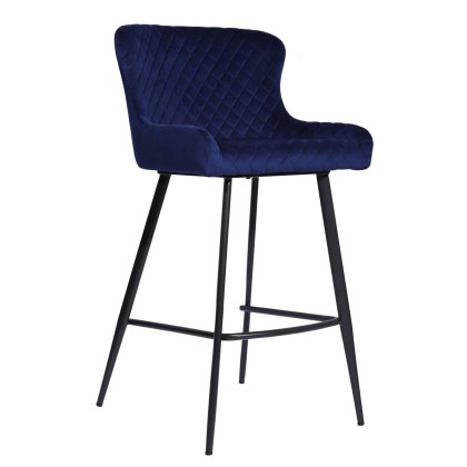 Omega - Bar Stool (Blue Velvet)