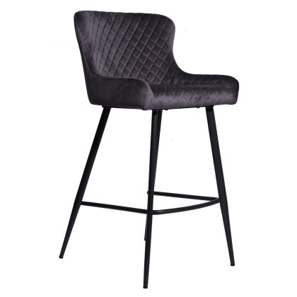 Omega - Bar Stool (Grey Velvet)