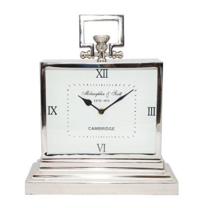 Midnight Mayfair - Latham Small Aluminium Rectangular Clock With Roman Numerals