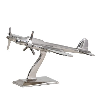 Midnight Mayfair - Turboprop Silver Aluminium Aeroplane Sculpture