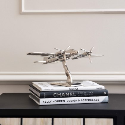 Midnight Mayfair - Turboprop Silver Aluminium Aeroplane Sculpture