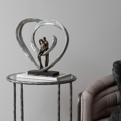 Calm Neutral - Love Sculpture In Circular Heart