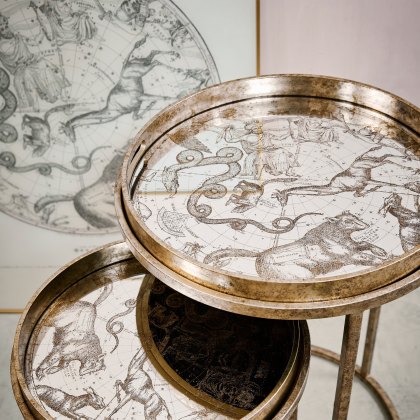 Luxurious Glamour - Constellation Map Set of 2 Side Tray Tables