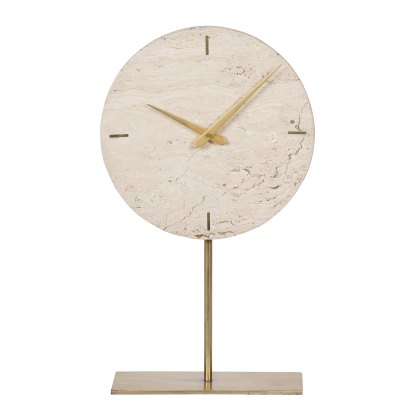 Luxurious Glamour - Light Travertine Mantle Clock On Stand