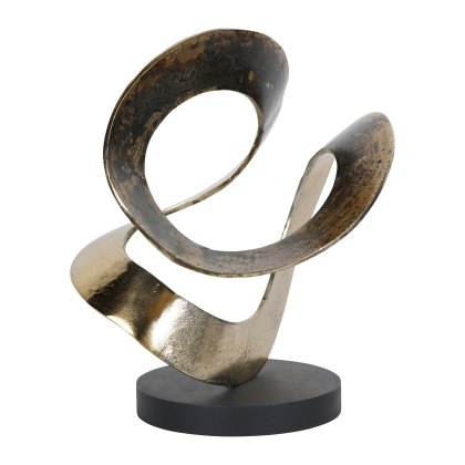 Urban Botanic - Ribbon Knot Sculpture on Black Wooden Base