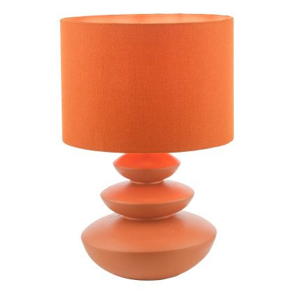Dar - Discus Ceramic Table Lamp Orange With Shade