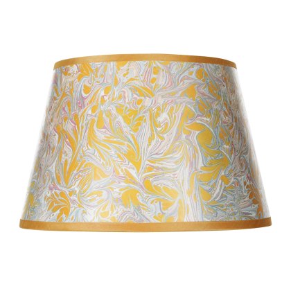 Dar - Frida Yellow Marbled Tapered Drum Shade 26cm Dar - Frida Yellow Marbled Tapered Drum Shade 26cm