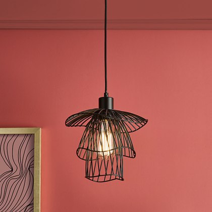 Dar Gonzalo 1 Light Pendant Black