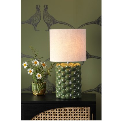 Dar - Jayden Table Lamp Green Reactive Glaze With Shade