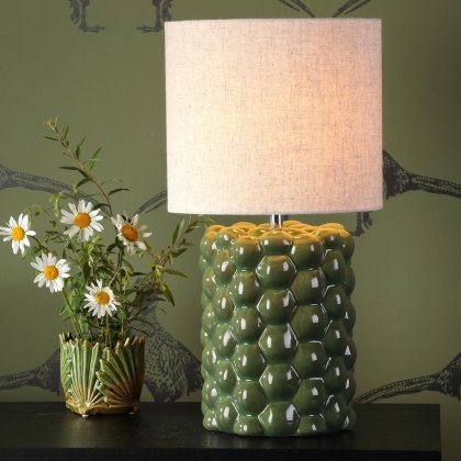Dar - Jayden Table Lamp Green Reactive Glaze With Shade