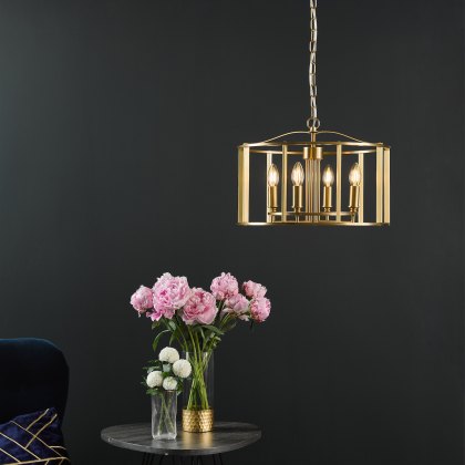 Dar - Myka 4 Light Pendant Bronze