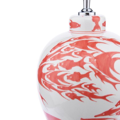 Dar - Simone Table Lamp Base Only (Coral And White)