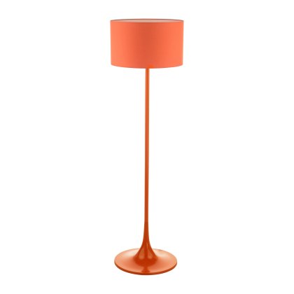 Dar - Toledo Floor Lamp Satin Orange With Shade Dar - Toledo Floor Lamp Satin Orange With Shade