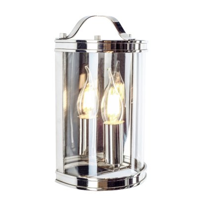 Laura Ashley - Harrington Wall Light Polished Nickel Glass